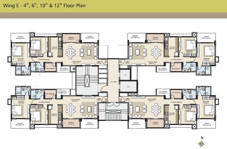 1046 Sq.Ft. 2 BHK Residential Apartment @ 86.57 Lac for Sale in Wakad, 